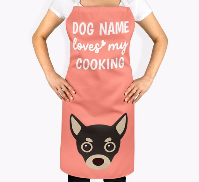 '{dogsName} Loves My Cooking' Apron with {breedFullName} Icon